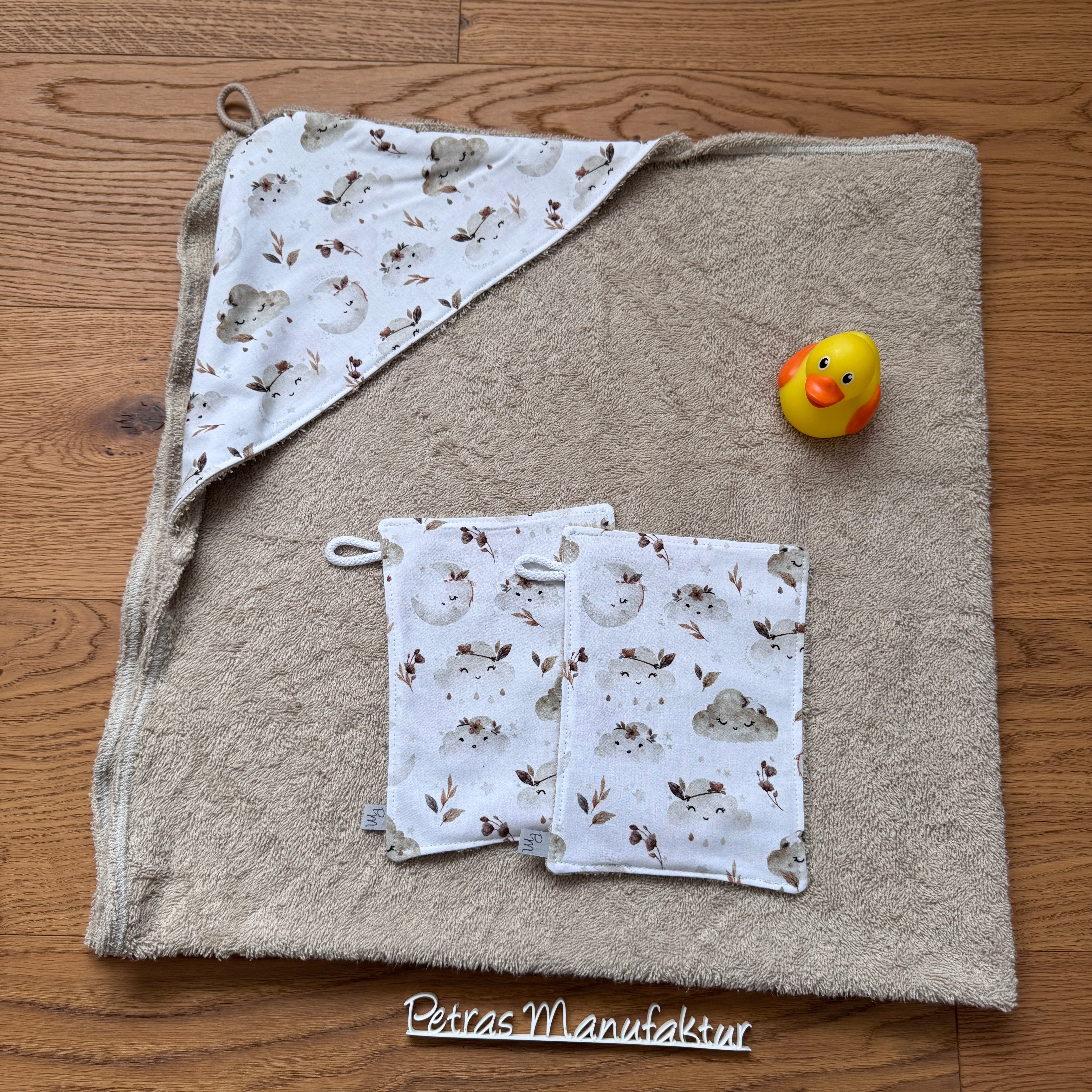 Badetuch-Set „Wolken beige“